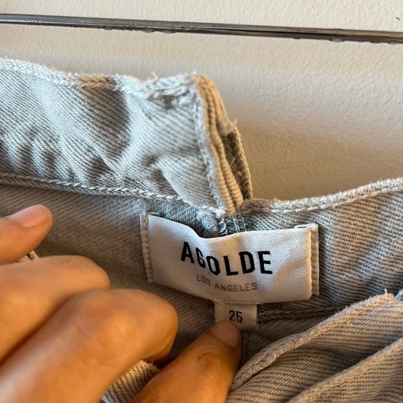 AGOLDE Criss Cross high-waist straight-leg jeans in light grey - 25 - Picture 7 of 15